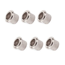 StewMac Vintage-style Guitar Tuner Bushings, Round Straight, Nickel, Set of 6