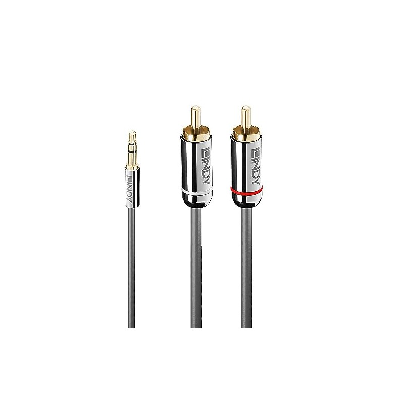 LINDY 35332 0.5m 3.5mm to Phono Audio Cable Cromo Line