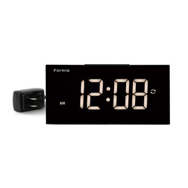 Formia HT-026BK-Y Table Clock, Tabletop, Alarm Clock, LCD, Large Screen, Brightness Adjustment, AC Type, Digital, Respect for the Aged Day, Present, Hodogaya Electronics Sales, Black