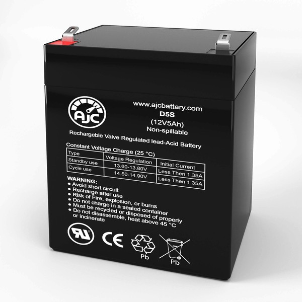 Chamberlain HD900D 12V 5Ah Emergency Light Battery - This is an AJC Brand Replacement
