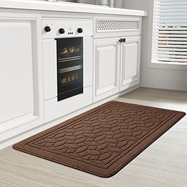 Color&Geometry Kitchen Rugs, Non Skid Kitchen Runner Rug Machine Washable Kitchen Floor Mat, Easy to Clean Kitchen Rugs and Mats, 24"x39", Brown