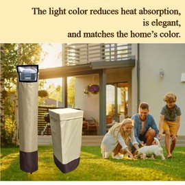 Water Softener Covers for Outside Units,16''D×44'',H,14''D×64''H Double Layer Water Softener Cover Outdoor,All-Weather Protection,Waterproof Cover for Water Softener Outside,Beige&Tan