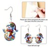 Cute Pink Snowman Christmas Tree Earrings - Hypoallergenic Xmas Jewelry