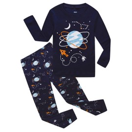 Space Little Boys Long Sleeve Pajamas Planet pyjamas Blue Pjs Size 7