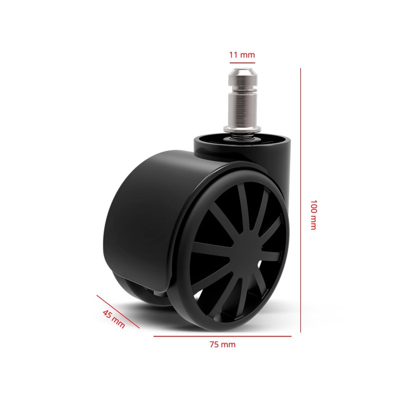 DRIFT WHEELS TYPE A - Ersatzräder für Bürostuhl, 5 Stück,
