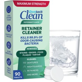 Denttach Retainer Cleaner Tablets Denture Invisalign Night Guard Cleanser 90 Tablets