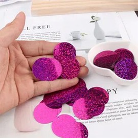 Pack of 240 Sequins, Craft Dressmaking, Large Sequins with Hole, Flat Round Sequins for Jewellery Making, DIY, Sewing, Craft, Wedding Decoration, 15 mm, Sequins, Blue and Pink