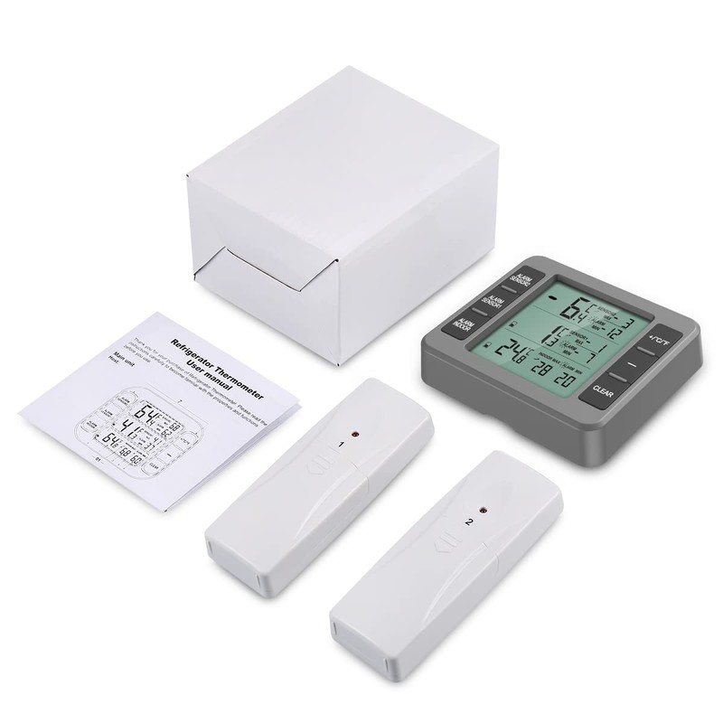 Ankilo Fridge Thermometer, Upgrade Digital Thermometer with 2 Sensors, Freezer