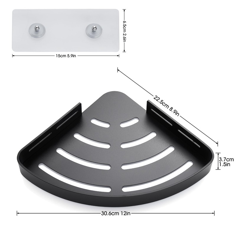 FIISAYL Shower Shelf No Drilling Shower Shelf Corner Bathroom Organiser