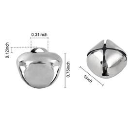 Jingle Bells, Christmas Bells, 20mm Craft Bells Bulk DIY Bells for Home Decoration, 20 Pcs (Silver)