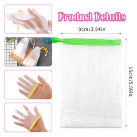 6PCS Soap Bags for Shower, Handmade Bubble Mesh Soap Bag Exfoliating Soap Saver Pouch Net Shampoo Bar Bag Soap Sleeves with Drawstring Body Facial Cleaning Tool for Bath & Shower(Assorted Colors)