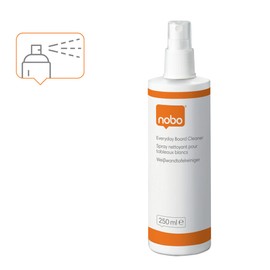 Nobo Whiteboard Reinigungsspray, 250 ml, Tafelreiniger für magnethaftende und trocken abwischbare Whiteboards, für den täglichen Gebrauch (1901435)