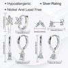 ALEXCRAFT Earrings Studs 925 Post 4 Pairs Silver Earring For