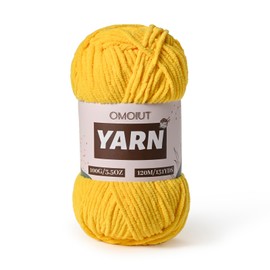 Plush Chenille Chunky Crochet Yarn - Baby Yarn for Crocheting Soft - Velvet Yarn Knitting for Blankets Crafts - Fluffy Amigurumi Yarn 100g / 121yd (Golden Yellow)