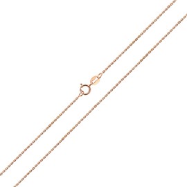 Rose Gold Plated .925 Sterling Silver Diamond-Cut Cuban Cable Link Chain Necklace for Women Teens - 1mm Thin, Nickel-Free 18 Inch