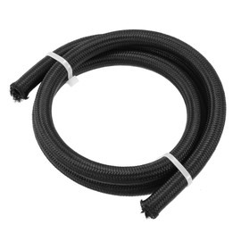 X AUTOHAUX 3ft Car Fuel Hose AN4 Universal Braided Oil Fuel Gas Line Hose Black
