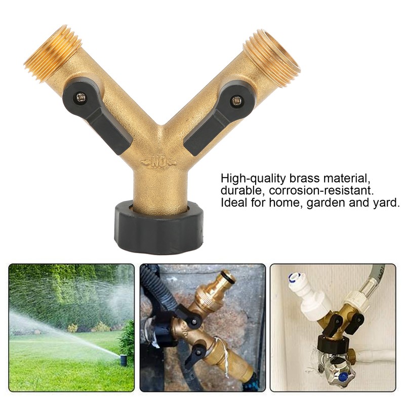 G3/4 Female Thread Connector Brass Ball Valve Hose 3‑Way Connector