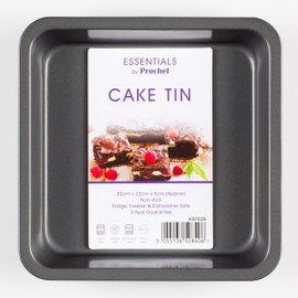 Prochef Essentials Non Stick Square Cake Tin,22 x 22 x 5cm