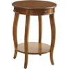 Acme Alysa Wooden Round End Table with Bottom Shelf in