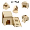 Wood Hamster House Set of 2 Tiny Wooden Hideout Castle
