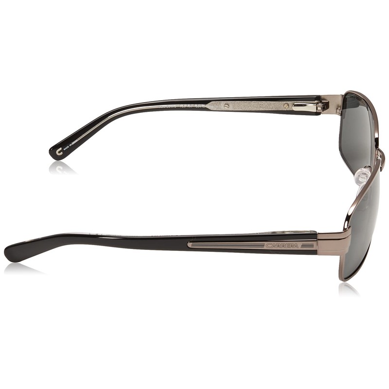 Carrera Men's 8037/S Rectangular Sunglasses, Black/Polarized Gray, 58mm, 18mm