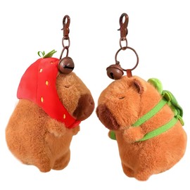 Meleager Plush Keychain, 2 Pieces Capybara Key Ring Plush, Key Ring Cuddly Toy, Plush Pendant, for Backpack, Toy