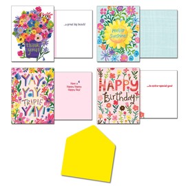 Leanin' Tree, Pretty Petals, Greeting Cards Assortment Box, Birthday Cards, Thank You Cards, Blank Cards (12 Assorted Cards, 12 Colorful Envelopes)