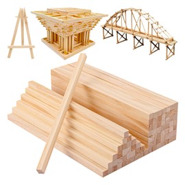 Geytetqi 80 PCS Unfinished Wood Square Dowel Rods,1/2" x 12" Wooden Sticks for Crafts, Woodworking, Arts and DIY Projects