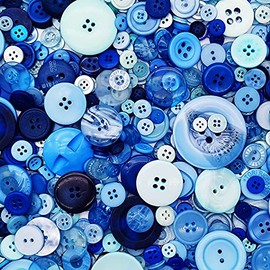 600-700 botones azules claros para manualidades a granel, surtido de botones azules para manualidades, decoración de festivales, decoración de fiestas