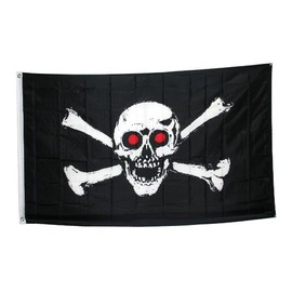 Jolly Roger With Red Eyes Pirate Flag