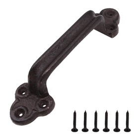 ZONADAH 28cm Cast Iron Door Handle Heavy Duty Vintage Classic C-Style Barn Door Wooden Door Pull Handle Passage Home Hallway Closet Garden Gate Shed Cabinet Door Grab Handle Indoor or Outdoor