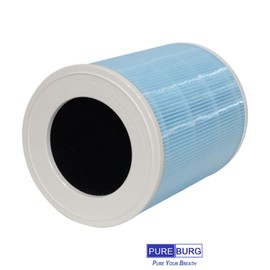 PUREBURG Replacement Filter Compatible with meross Smart WiFi Air Purifier MAP100,2-Pack H13 HEPA Activated Carbon 3-Stage Filtration Air Clean Dust VOCs Odor
