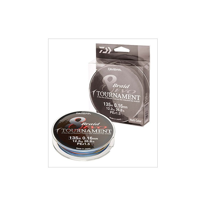 Daiwa Tournament 8 Braid EVO 0.16mm, 12,2kg/26,8lbs 150m multicolour