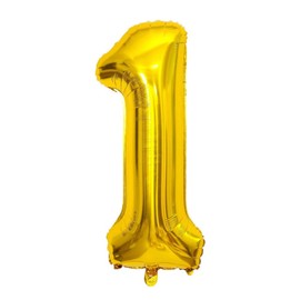 grnsce 40 Inch Gold Number 1 Crown Balloons Set, 1st Birthday Balloons, Wedding Anniversary Decoration, 1 Count, Unisex Children