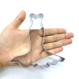 LILIAO Wedding Dress Cookie Cutter for Wedding/Engagement - 4 x 4.3 inches - Stainless Steel