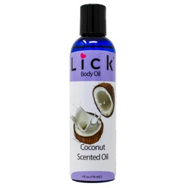 LICK- Aceite corporal con aroma a coco: gel de aceite corporal hidratante y humectante con infusión de vitamina E para mujeres, calmante