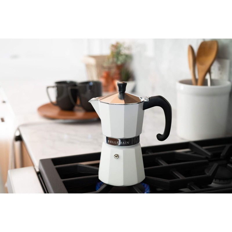Bellemain - Cafetera para cafetera de café espresso (blanco, 9