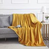 MOONLIGHT20015 Fleece Blanket Throws for Sofas - 400 GSM Mustard