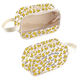 Duck Lover Gift Most Definitely Not All in A Row Clear Cosmetic Bag Mental Health Gift Animal Motivational Gift (in A Row Bag)