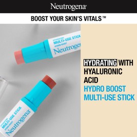 Neutrogena Neutrogena Hydro Boost Hydrating Multi-Use Makeup Stick with Hyaluronic Acid, Gentle Multi-Use Colored Makeup Balm to Brighten Lips, Cheeks & Eyes, Non-Comedogenic, Temptation, 0.26 oz