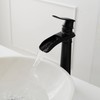 BWE Vessel Sink Faucet Waterfall Matte Black Bathroom Faucets Single