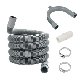 Extendable Drain Hose, TMBMLPP Drain Hose Extension Pipe, Dishwasher Hose Extender Kit, Washer Drain Hose, Washing Machine Drain Hose Clip, for Washing Machine Washer Dryer Dishwasher (2.5M, 25mm)
