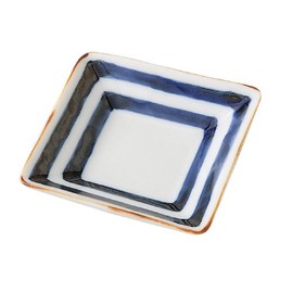 Hasami ware Dark Line Corner Stamped Beans Dishes 60442 