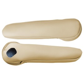 VKGUG 2PCS Car Front Seat Armrest Cover Compatible with Honda Odyssey 2005-2014 Leather Left and Right Seat Arm Rest Cover Beige (Only Leather Part)
