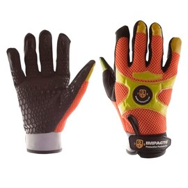 Impacto BGHIVIS40 Anti-Vibration High Visibility Mechanic's Air Glove, Orange/Black