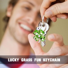 Clover Key Ring, Four Clover Leaf Key Ring, Lucky Charm, Green Leaf, Natural Lucky Wooden Pendant, Graduation Days Gift