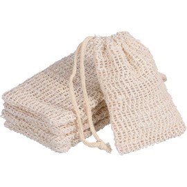 Triko Bolsa de Jabón de Sisal Natural, Juego de 5 Bolsas Exfoliantes para Jabón, Bolsa de Malla para Hacer Espuma, Secar y Limpiar en Ducha (3.5 x 5.5 in)