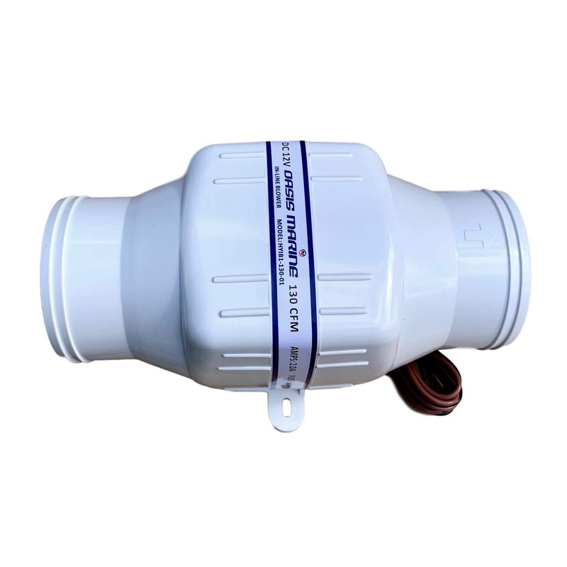 Oasis Marine 3 inch 12V Electric in-Line Bilge Boat Air