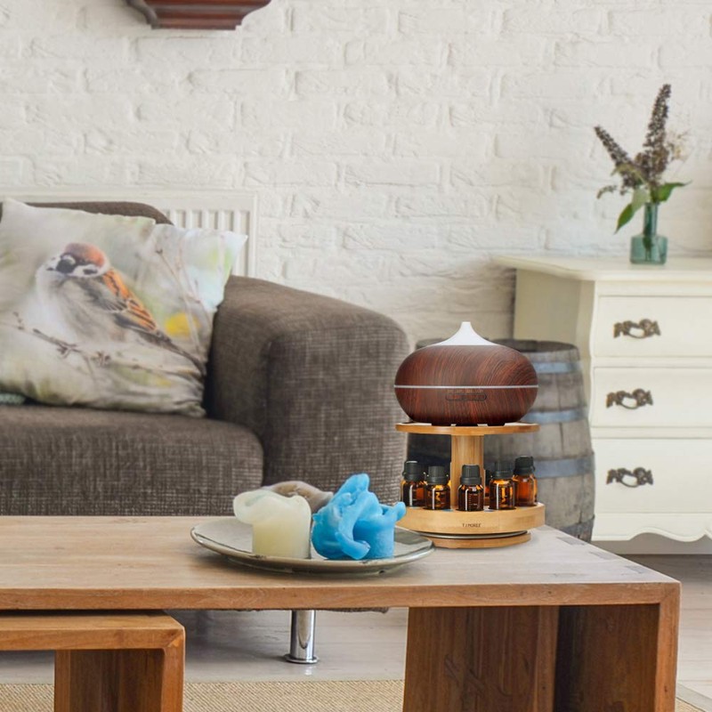 TJ.MOREE Bamboo Diffuser Holder Carousel- 2 Tier Height Increase Rack