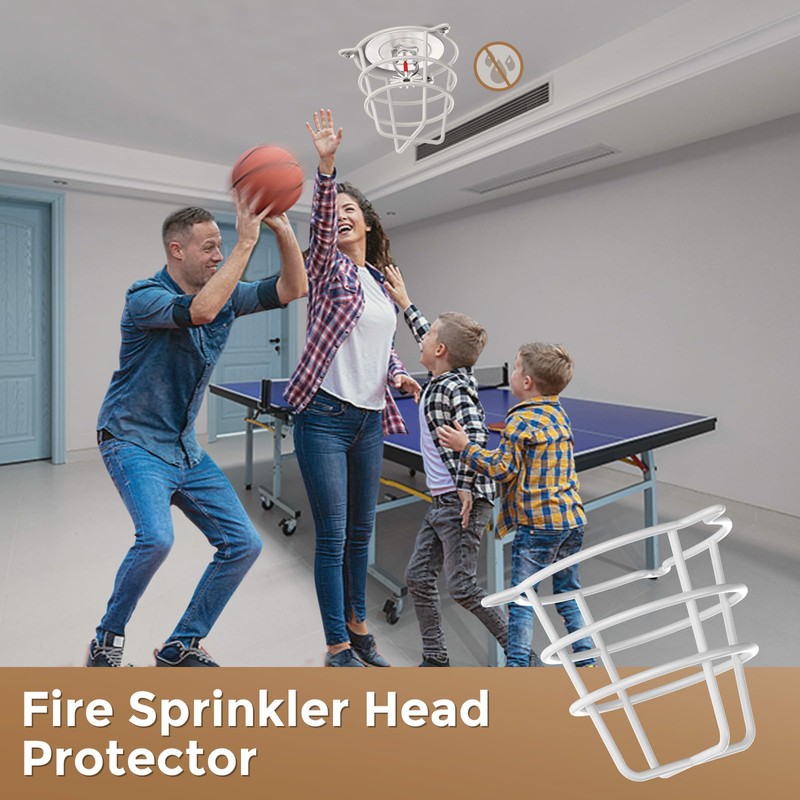 8 Pcs White Fire Sprinkler Head Guard Cover,Durable Fire Spirnkler